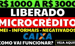 1000 A 3000 REAIS LIBERADO MICROCRÉDITO CAIXA INFORMAIS MEI NEGATIVADOS VEJA AQUI