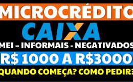 1000 A 3000 REAIS MICROCRÉDITO CAIXA NEGATIVADOS INFORMAIS E MEI QUANDO COMEÇA COMO PEDIR