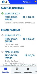 Valores Bolsa Família